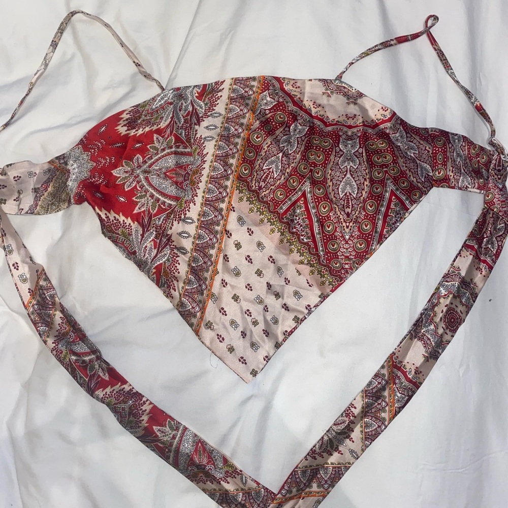 Scarf top from SHEIN size large, runs small.